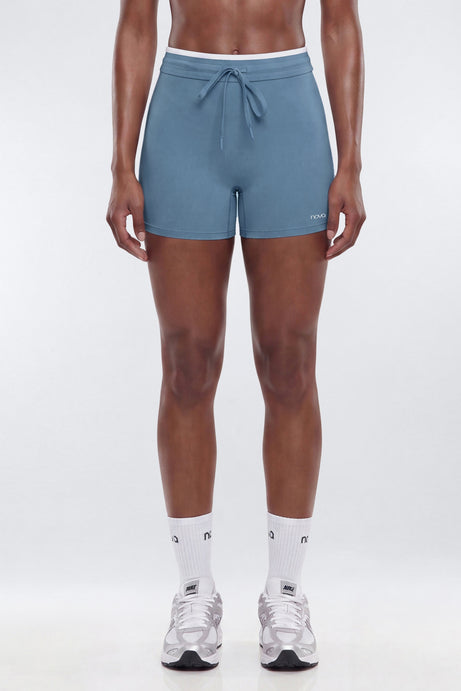 ProStretch™ 4″ Contrast Trim High Rise Biker Short - Soft Indigo