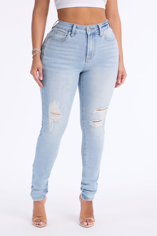 Tall Kalisha Stretch Ripped Skinny Jeans - Light Wash