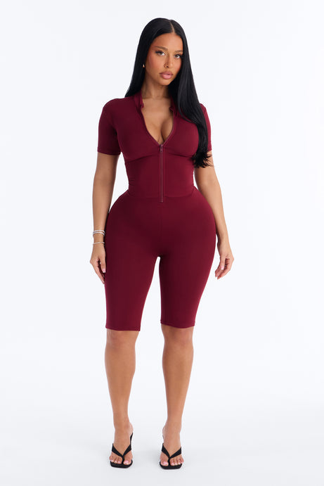 Baby Got Back Romper - Burgundy