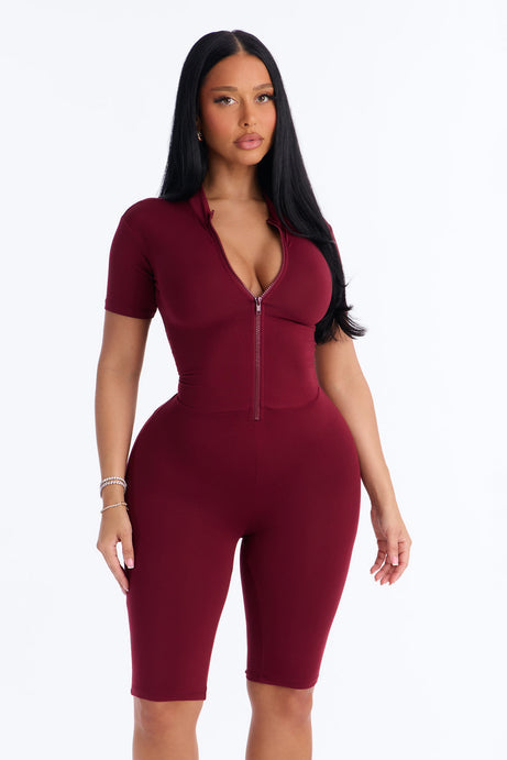 Baby Got Back Romper - Burgundy