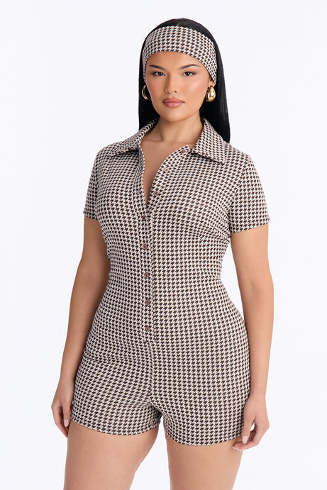 Polished And Paid 2 Piece Short Sleeve Romper - Chocolate