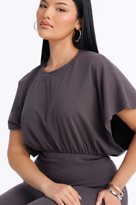 Tiana Cinched Capri Set - Charcoal