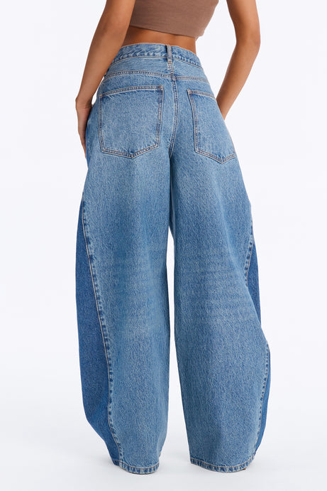 London Edition Two Tone Wide Leg Jeans