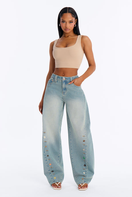 Lafayette Tinted Barrel Leg Jeans - Vintage Wash