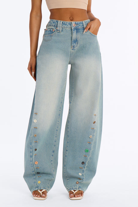 Lafayette Tinted Barrel Leg Jeans - Vintage Wash