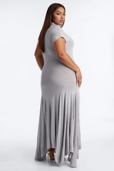 Subtle Statement Mock Neck Maxi Dress