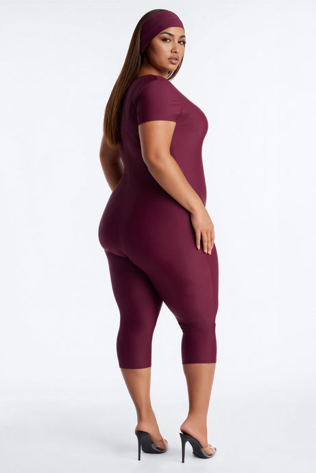 Mia Plunge Neck 2 piece Capri Jumpsuit