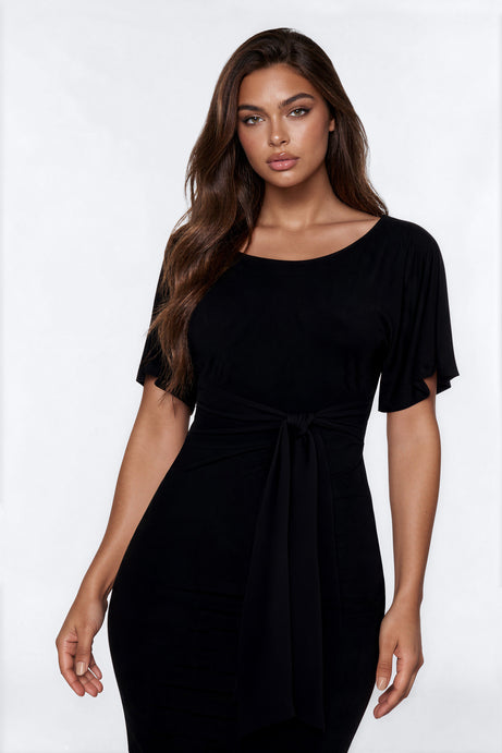 Kennedy Tie Waist Maxi Dress - Black