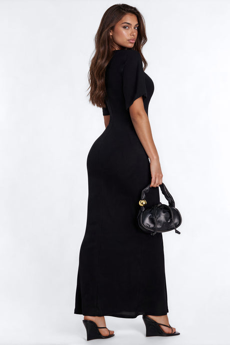 Kennedy Tie Waist Maxi Dress - Black