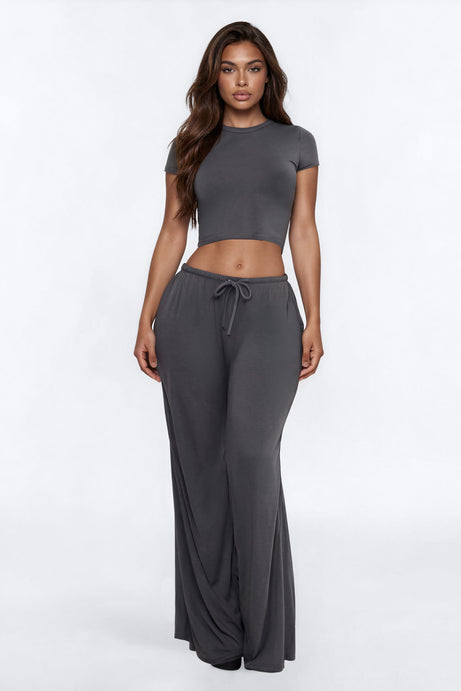 Grab And Go Pant Set - Charcoal