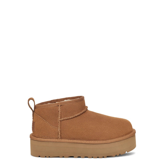 Ugg Kids' Ultra Mini Sheepskin Suede Platform Boots