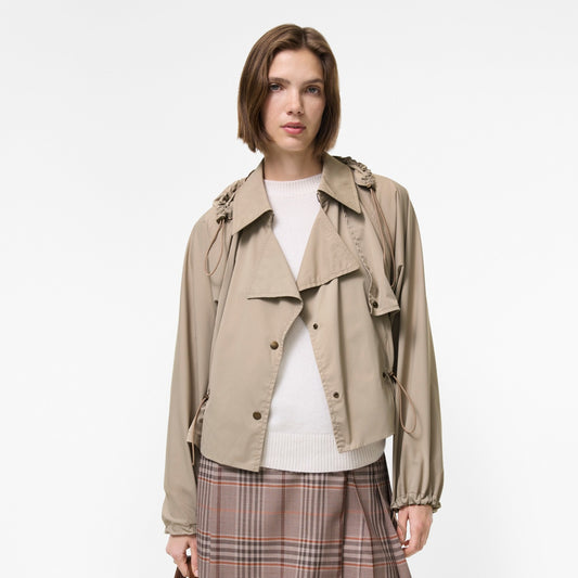 Detachable Hood Stretch Nylon Jacket