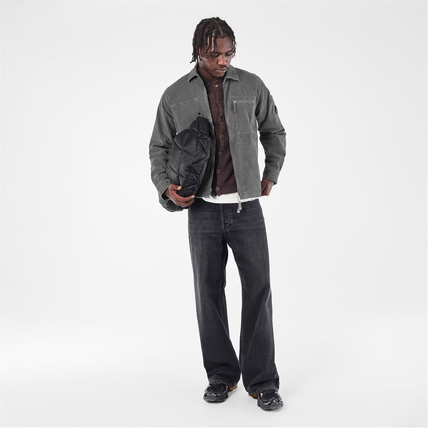 Men's Corduroy Long Sleeve Zip Overshirt