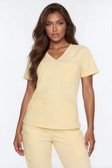 Working Overtime Jogger 4FLEX Uniform Scrub Set - Butter Yellow