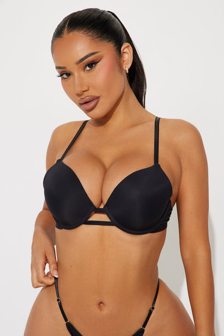 Nova Microfiber Extreme Push Up Bra - Black