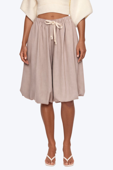 Andie Bubble Hem Bermuda Short - Stone