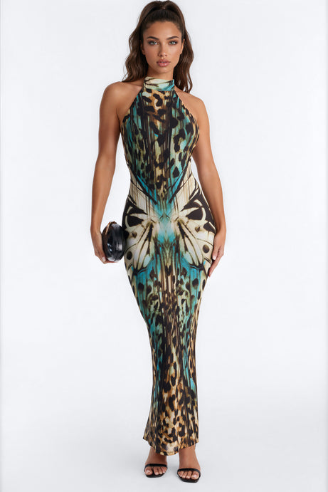 Adore Me Backless Mesh Maxi Dress