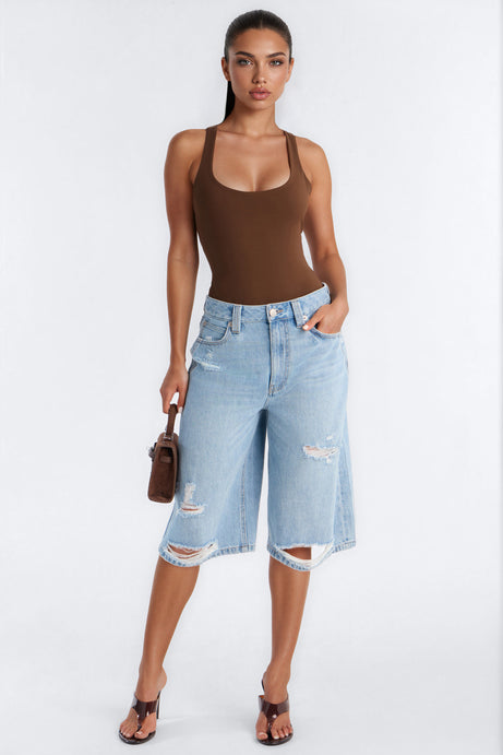 Sarafiena Double Lined Scoop Neck Bodysuit
