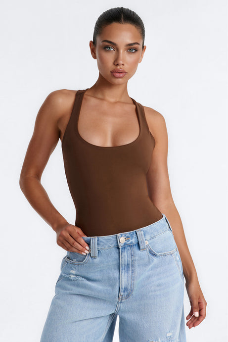 Sarafiena Double Lined Scoop Neck Bodysuit