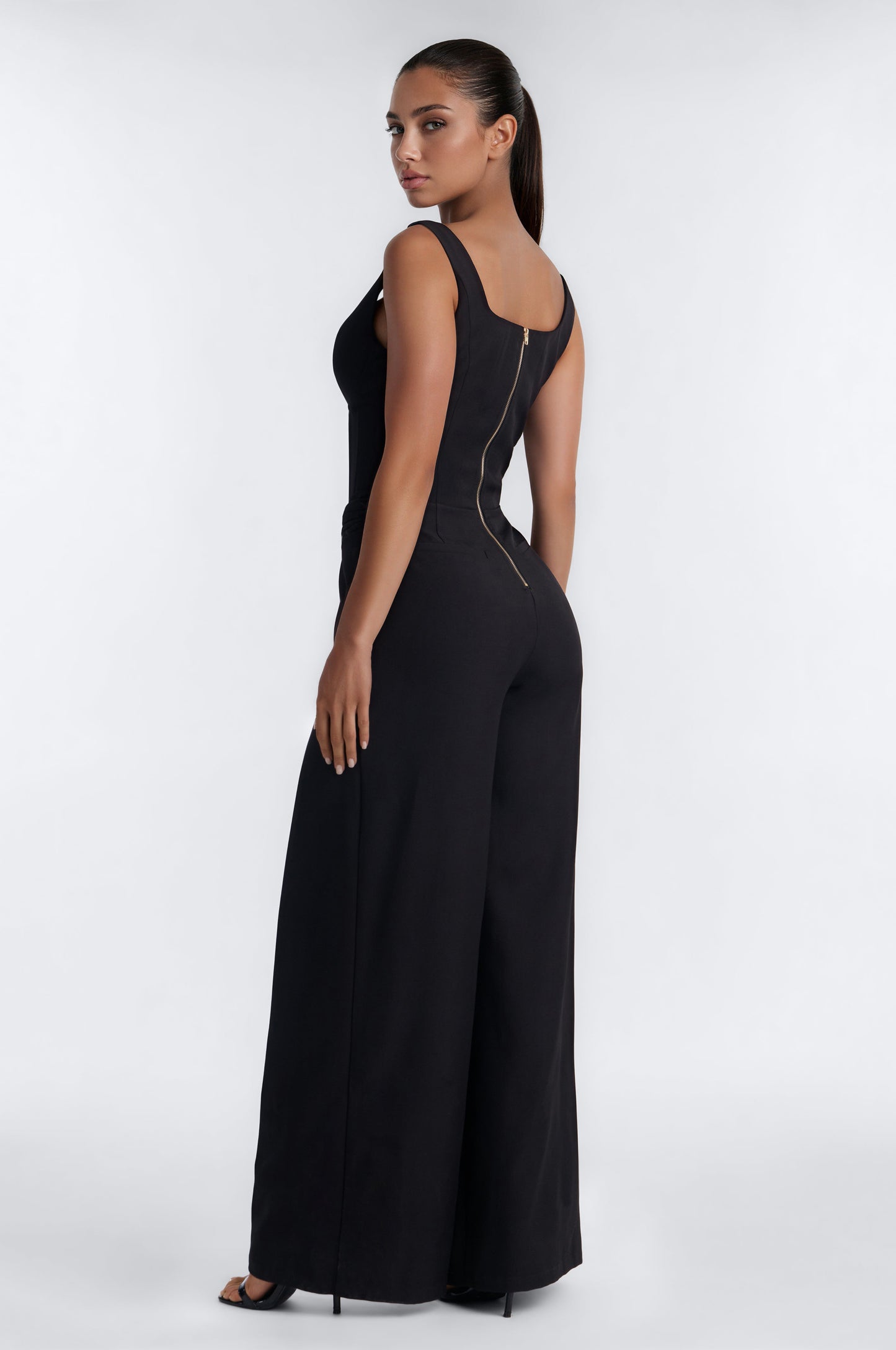 Jessa Twist Front Wide Leg Jumpsuit