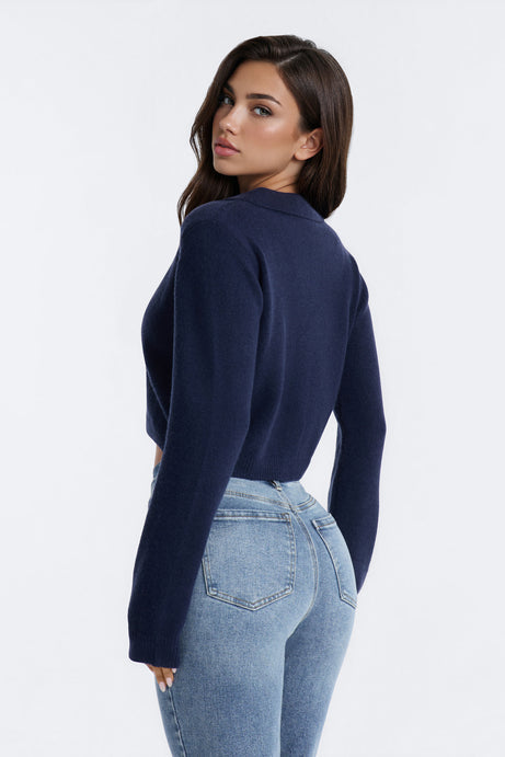 Slowing Down Collar Cropped Cardigan