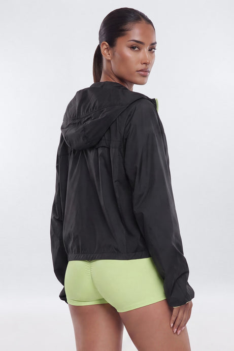Nylon Light Weight RipStop Zip Up Hooded Running Jacket