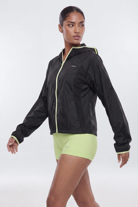 Nylon Light Weight RipStop Zip Up Hooded Running Jacket