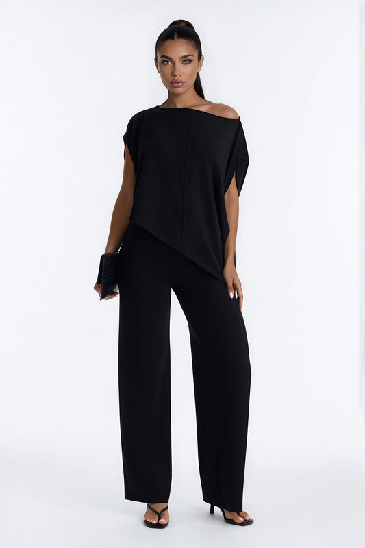 Alina One Shoulder Scuba Pant Set
