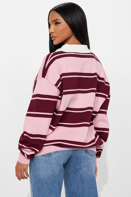 West Coast Striped Rugby Polo Sweater