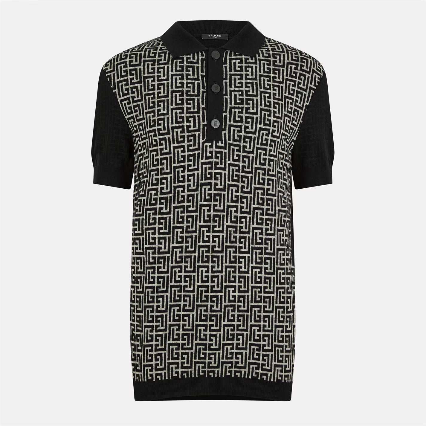 BALMAIN Men's Mono Short-Sleeve Polo Shirt