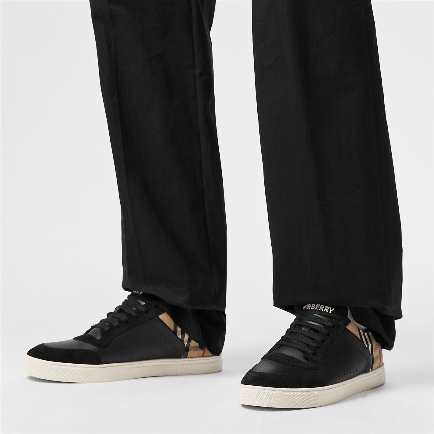 Mens Check Panel Sneakers