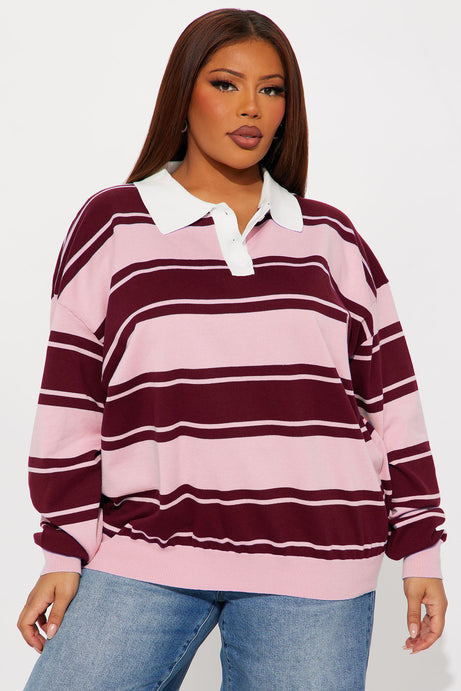 West Coast Striped Rugby Polo Sweater
