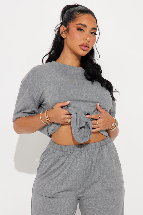 Relax Mood PJ Pant Set - Heather Grey