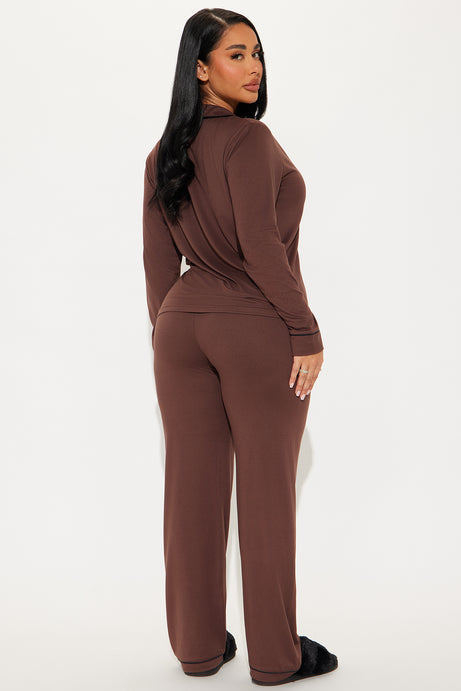 In The Morning PJ Pant Set - Chocolate