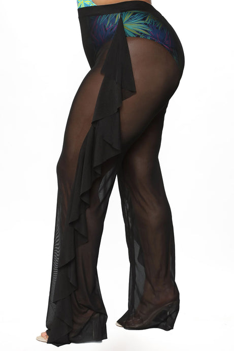 Sunshine See Through Cover Up Pant - Black