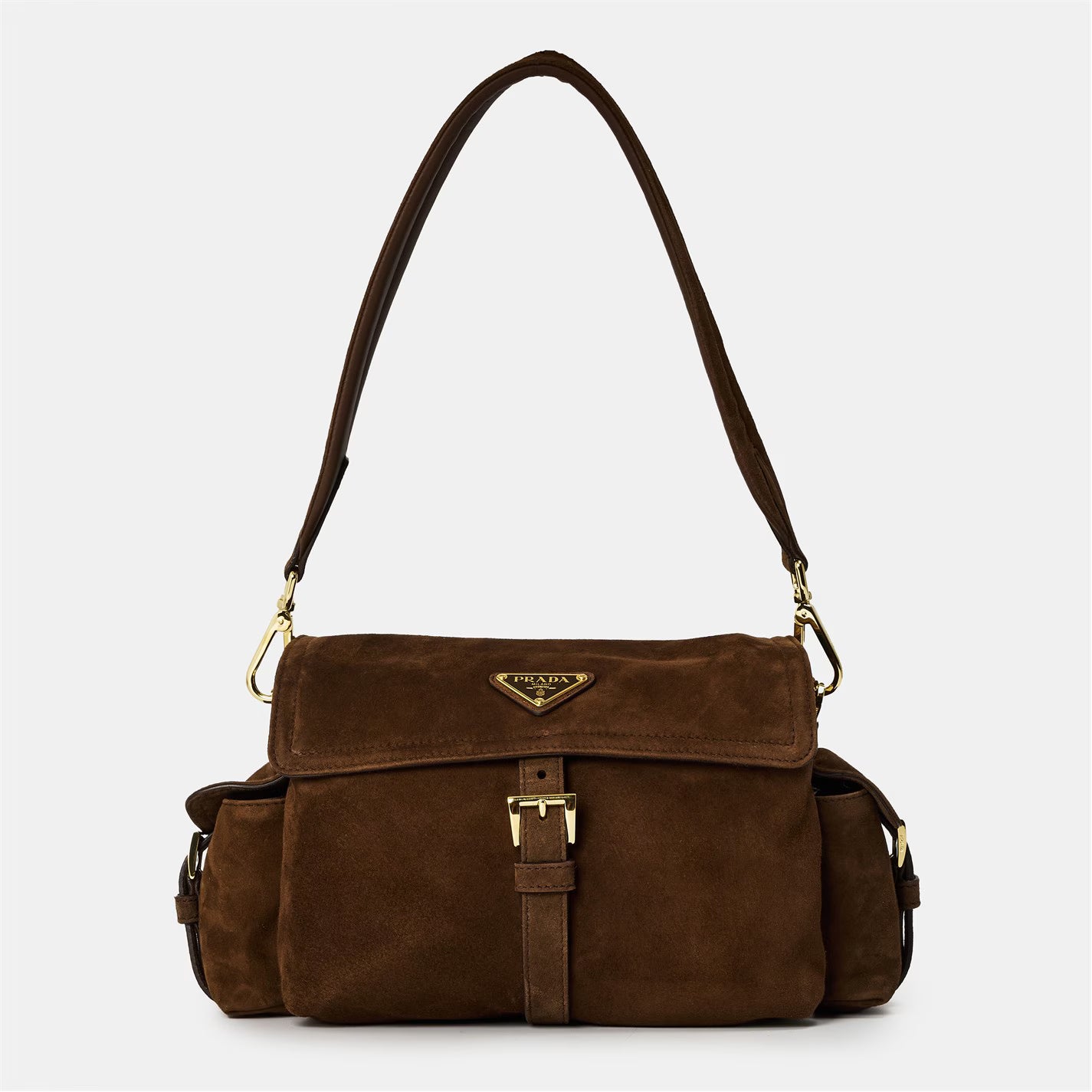 Explore Medium Suede Shoulder Bag with Flap
