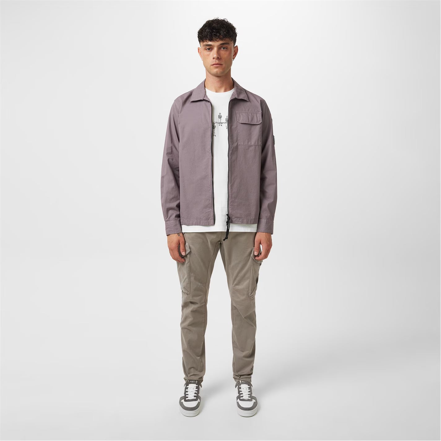 Men's Gabardine Lens Cotton Long Sleeve Overshirt