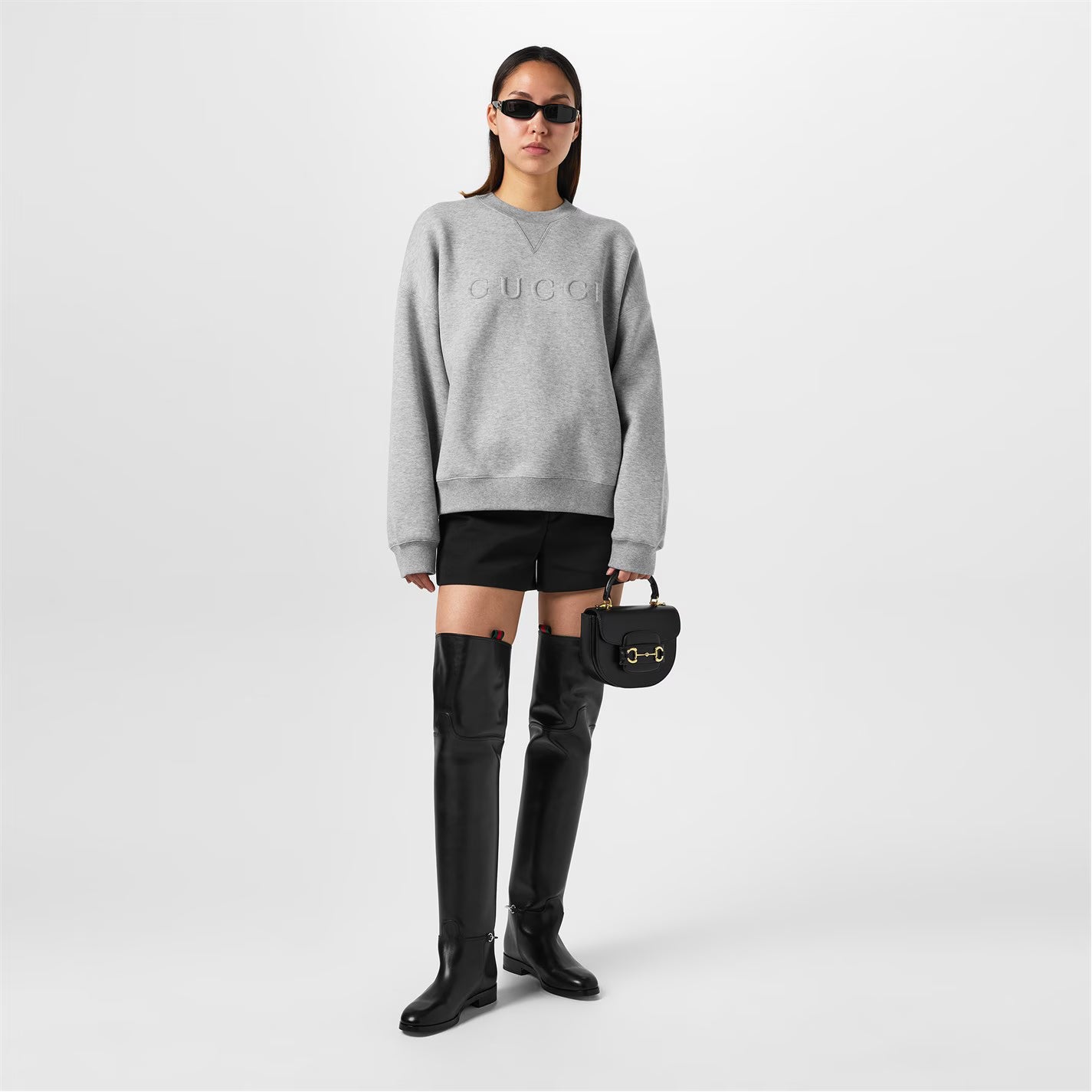 GUCCI Logo Embossed Sweatshirt