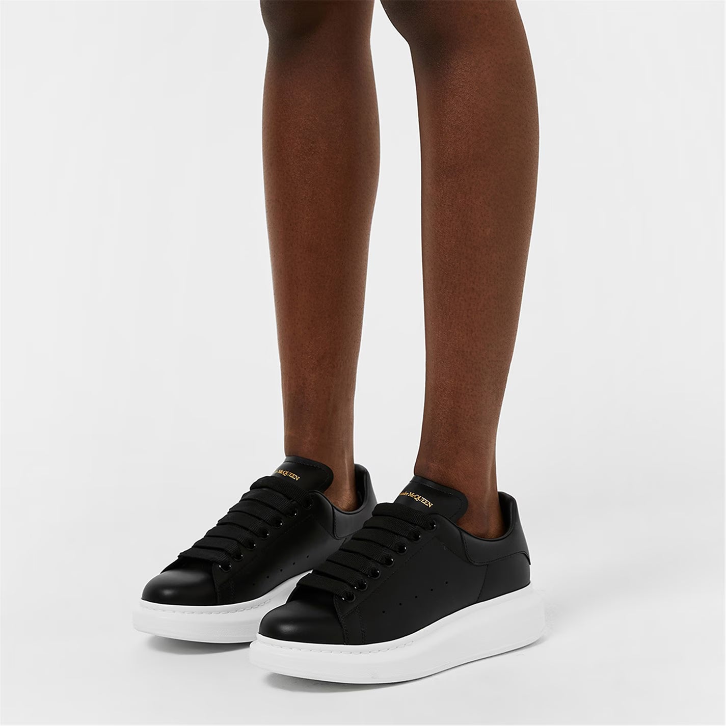 Women's Logo Print Leather Oversized Trainers