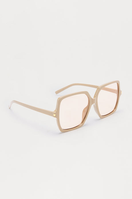 Wink At Me Square Sunglasses - Tan