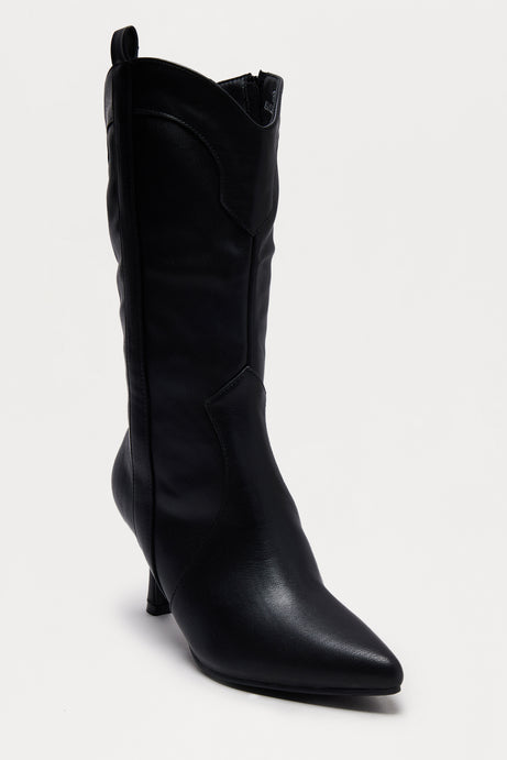 Kay Stiletto Cowboy Boots - Black