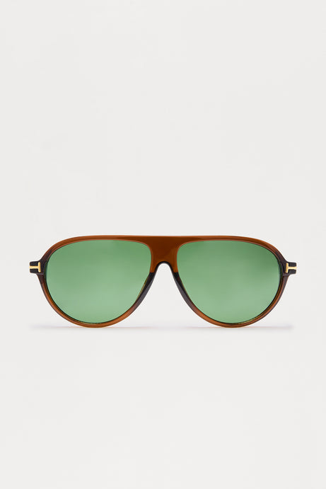 Drivers Seat Aviator Sunglasses - Brown