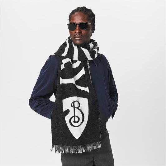 BURBERRY Football Logo-Intarsia Scarf