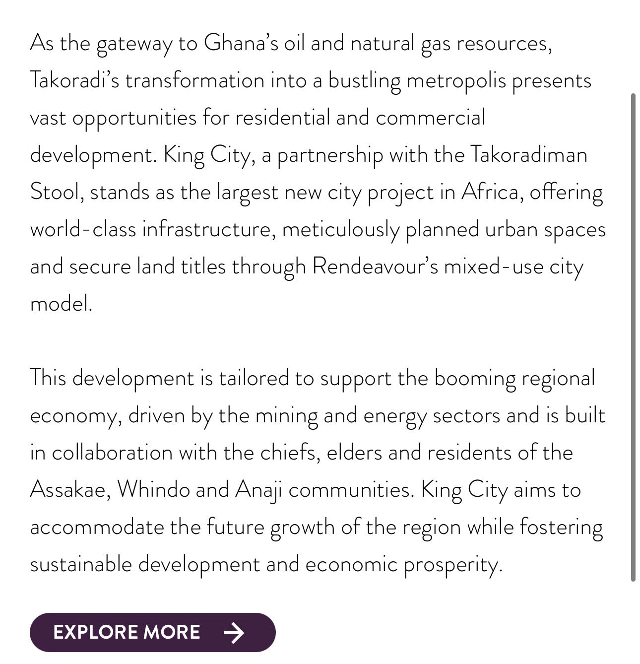 King City — 2515 Acres Serviced Plots for Sale — Masterplanned Mixed-Use City — Oil City Takoradi Ghana