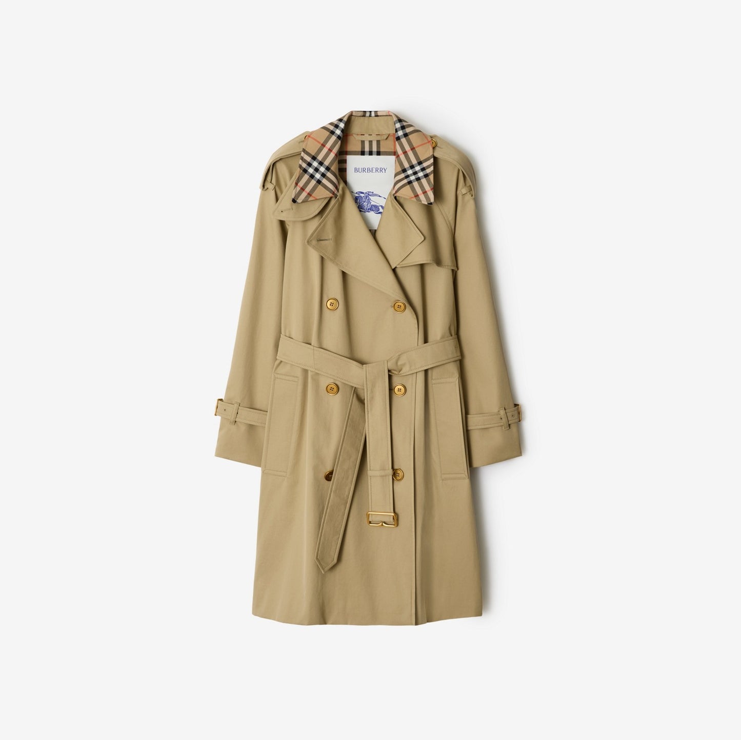 Mid-length Check Collar Castleford Trench Coat