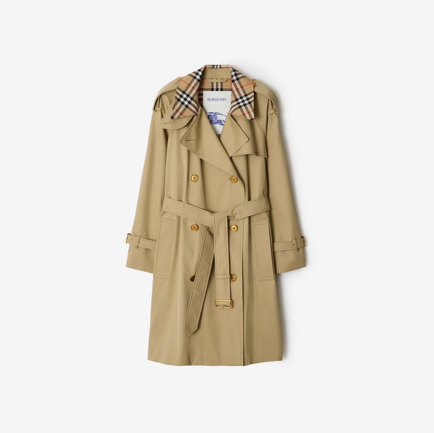 Mid-length Check Collar Castleford Trench Coat