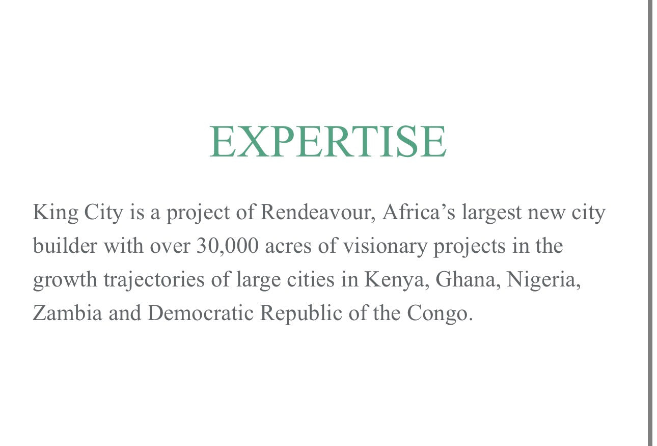 King City — 2515 Acres Serviced Plots for Sale — Masterplanned Mixed-Use City — Oil City Takoradi Ghana