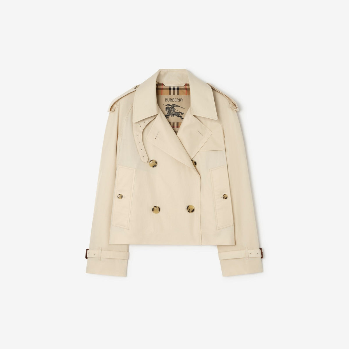 Cropped Tropical Gabardine Mayfair Trench Jacket