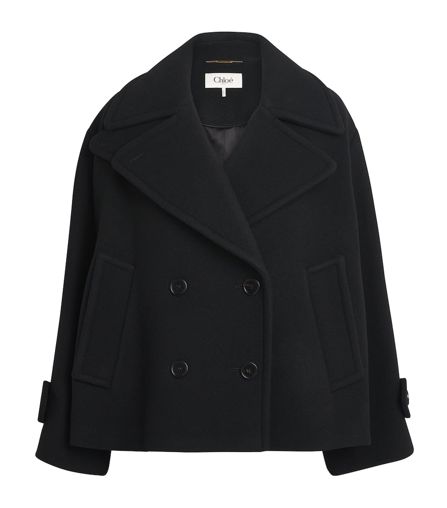 Chloé Wool-Blend Double-Breasted Pea Coat