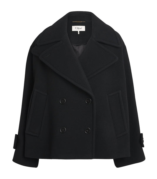 Chloé Wool-Blend Double-Breasted Pea Coat